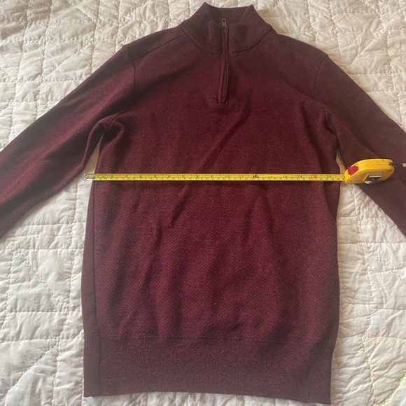 Robert Graham Sweater Mens Extra Large Red Quarter Zip Cotton Blend Long Sleeve - Picture 2 of 4